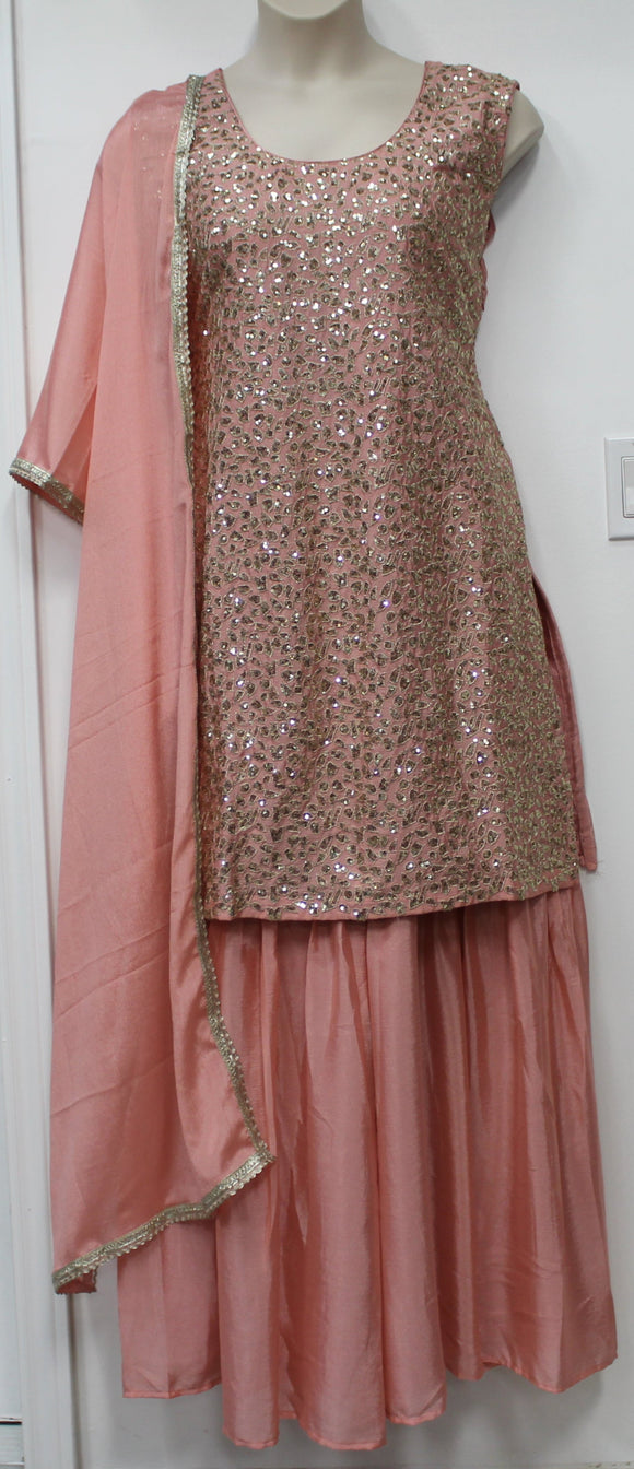 Beautiful Peach Plazo Suit
