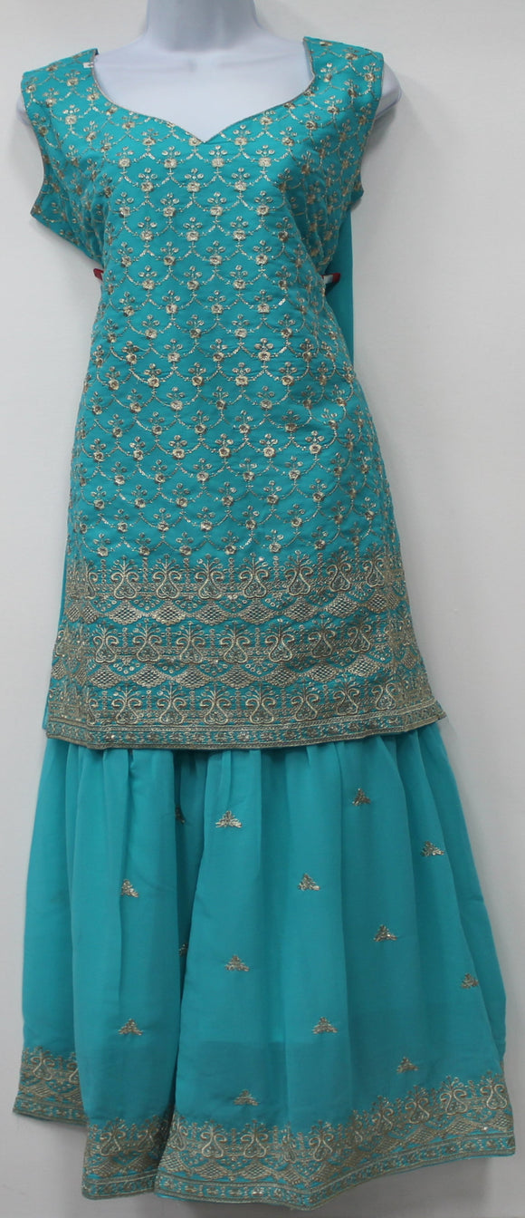 Beautiful Firozi Plazo Suit