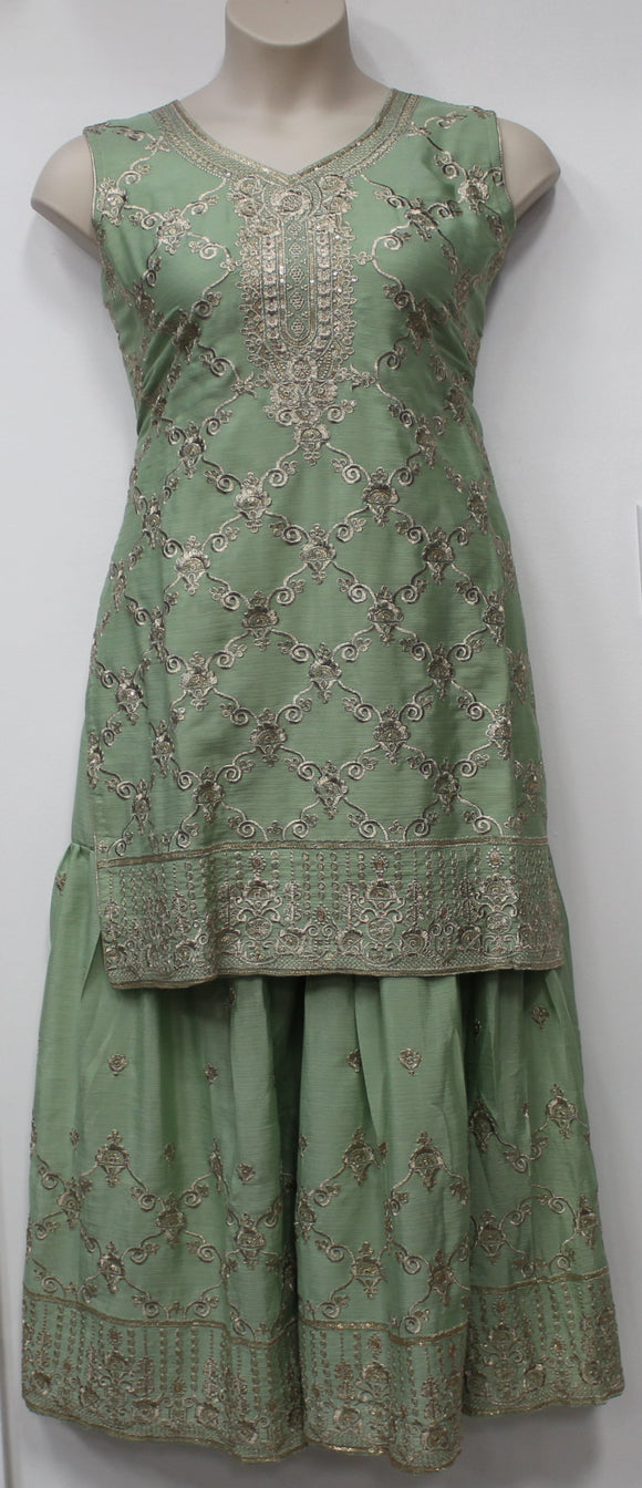 Beautiful Sea Green Plazo Suit