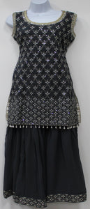 Beautiful Dark Grey Plazo Suit