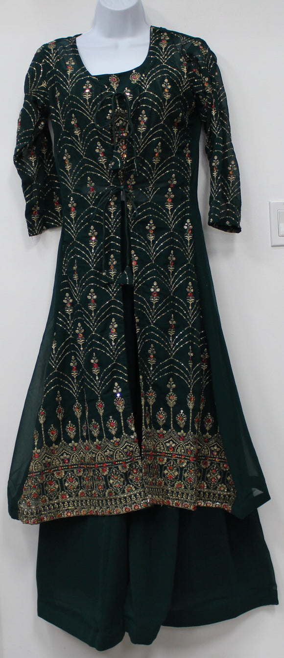 Beautiful Dark Green Sharara Suit