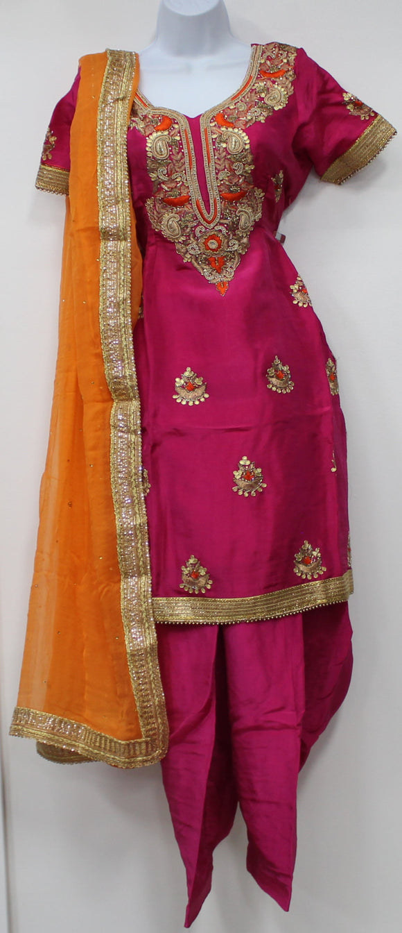 Beautiful Dark Pink Patiala Suit