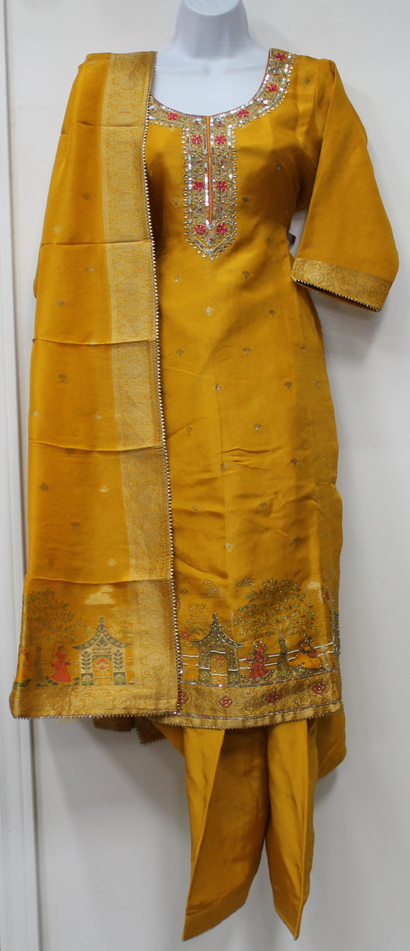 Beautiful Dark Yellow Suit