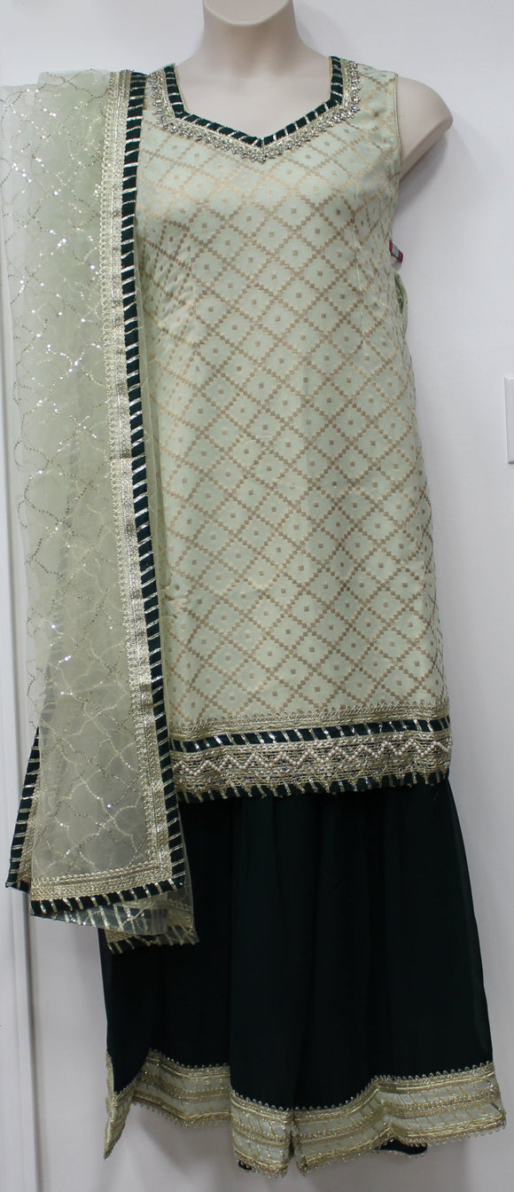 Beautiful Dark & Light Sharara Suit