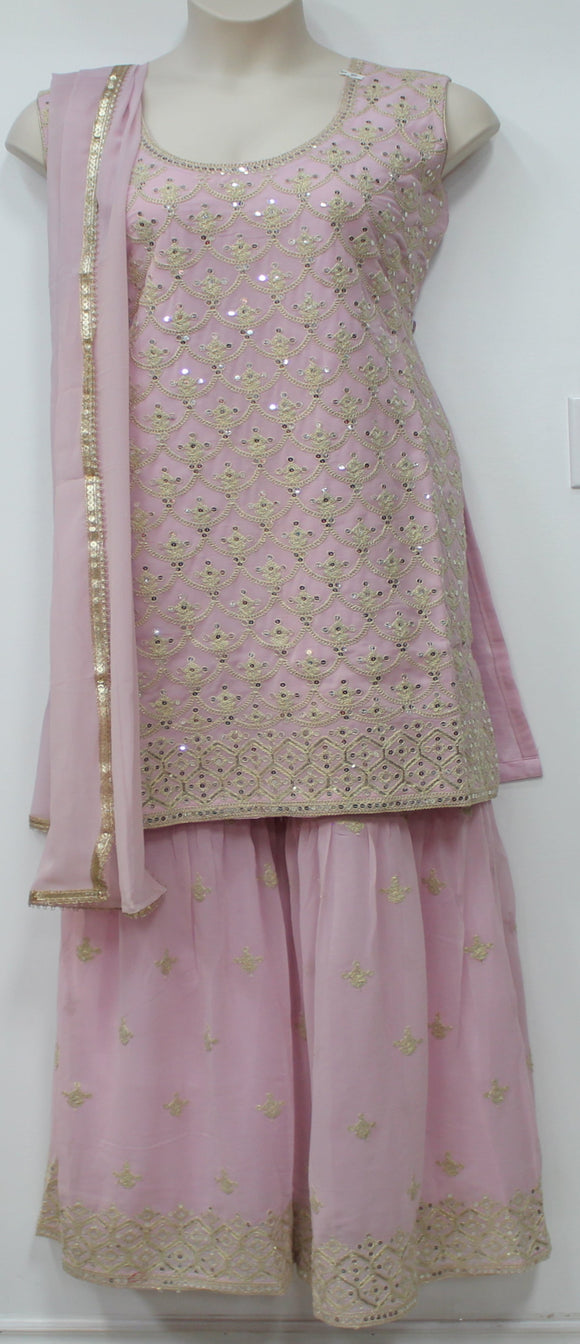 Beautiful Baby Pink Sharara Suit