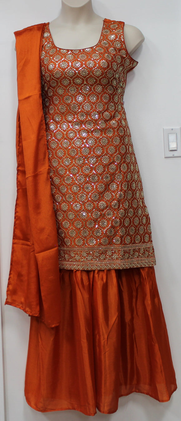 Beautiful Orange Sharara Suit