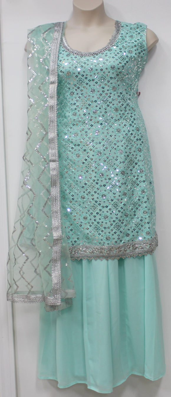 Beautiful Baby Blue Plazo Suit