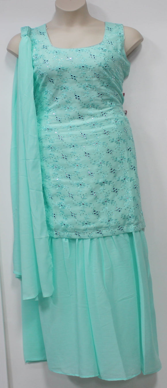 Beautiful Sea Green Plazo Suit