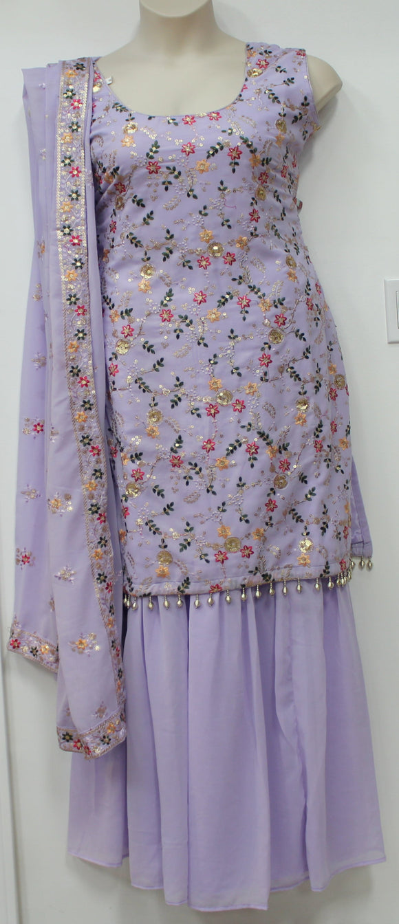 Beautiful Lavender Sharara Suit