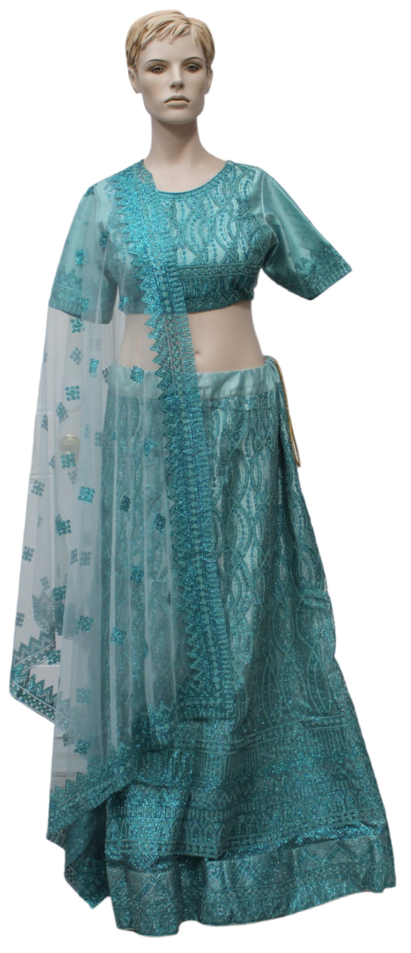 Beautiful Teal Blue Lehenga