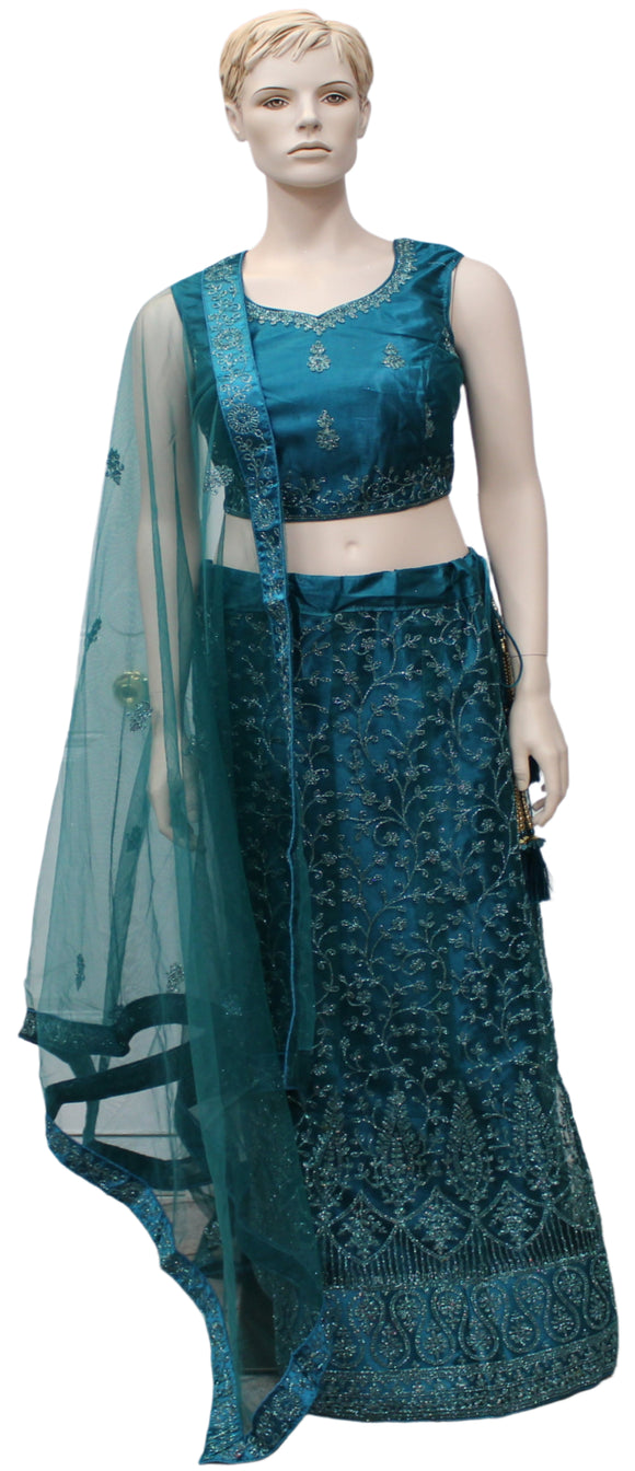 Beautiful Peacock Blue Lehenga