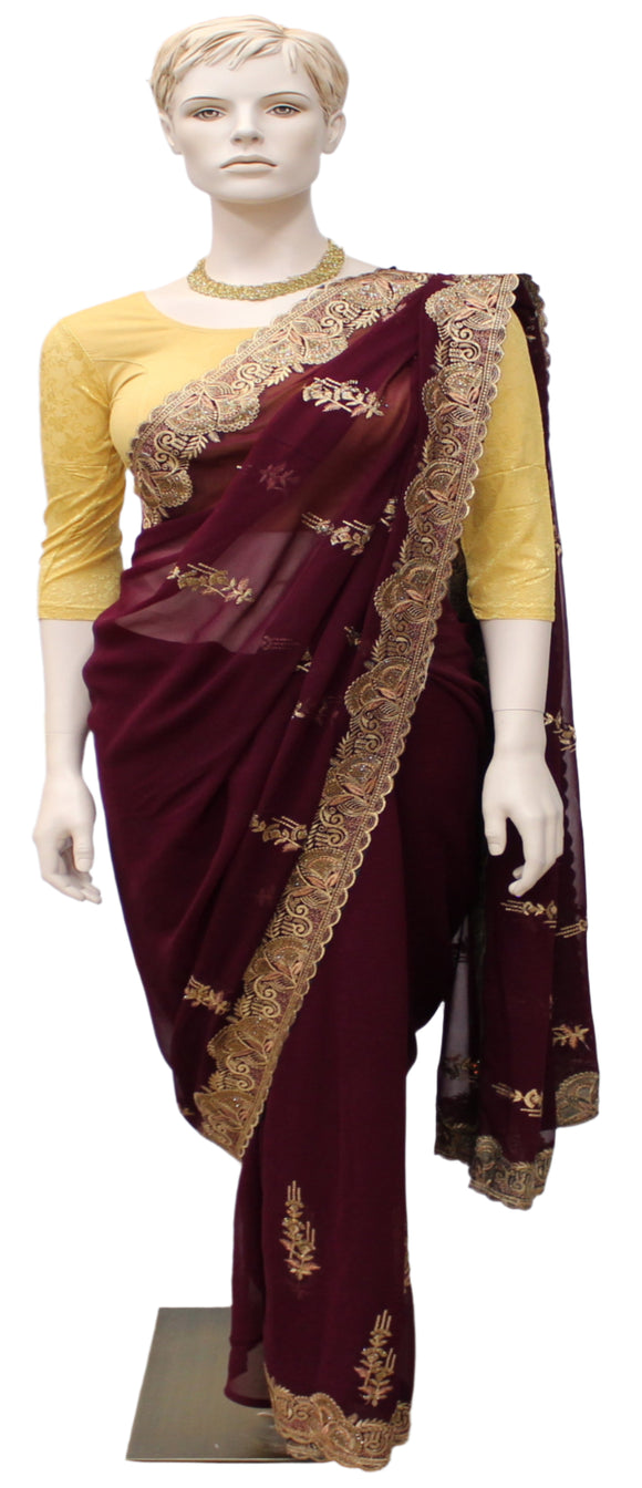 Beautiful Wine saree