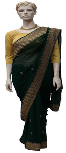 Beautiful Dark Green saree