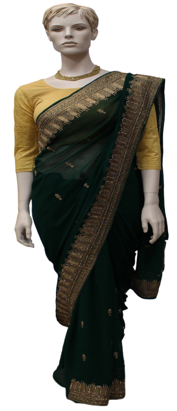 Beautiful Dark Green saree