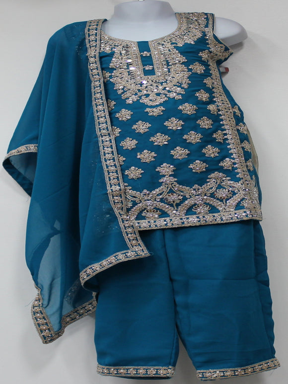 Beautiful Blue Plazo Suit