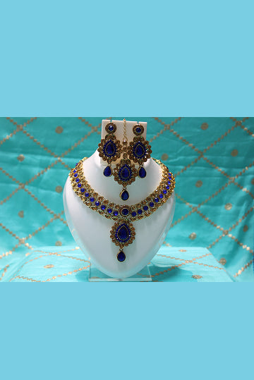 Royal Blue Necklace and Earring Set