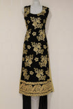 Black Floral Indian Suit with Gold Design