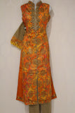 Orange Floral Design Suit