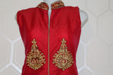 Red Suit With Gold Design