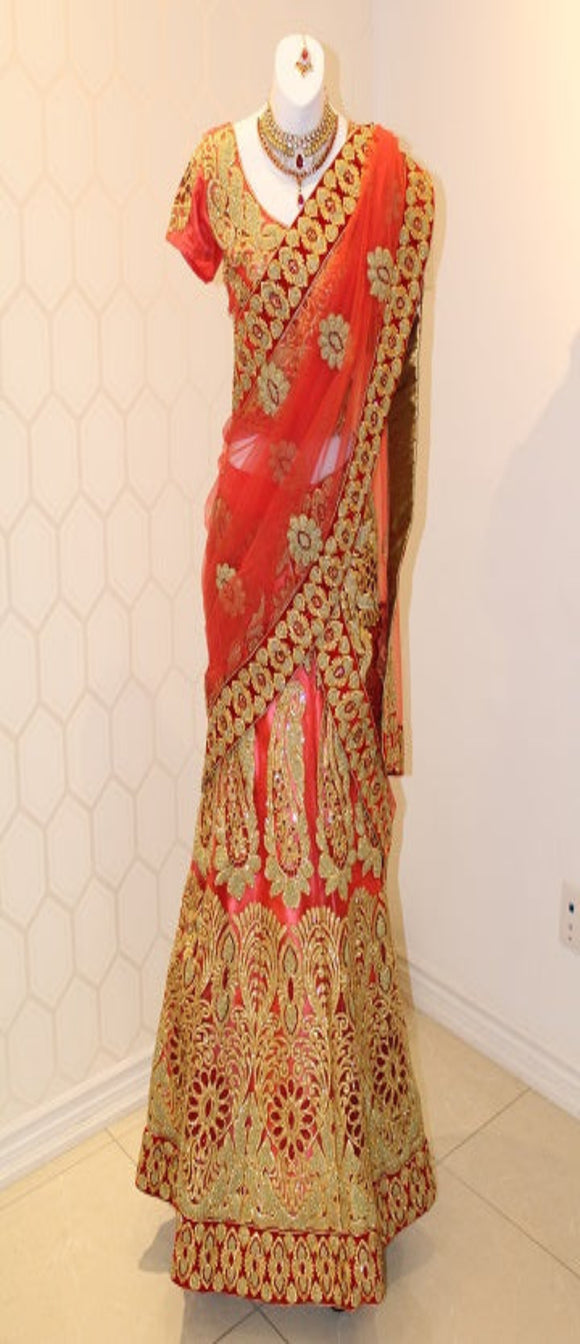 Red Bridal Lehenga