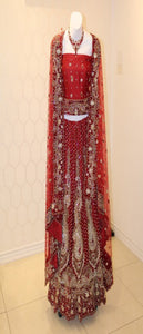Fancy Maroon Bridal Lehenga