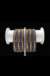 Royal Blue Kundan Bangle Set