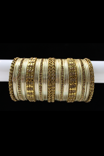 Light and Dark Gold Bangle Set