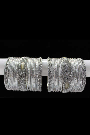 Shining Silver Bangles