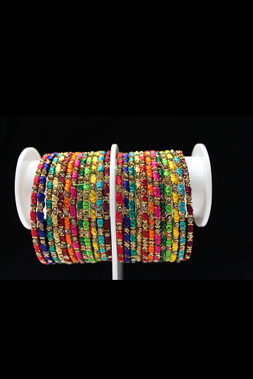 Multi-Color Silk Threaded Bangles