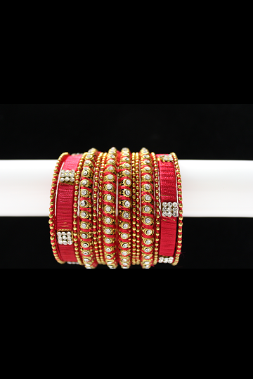 Red Silk Threaded Bangles