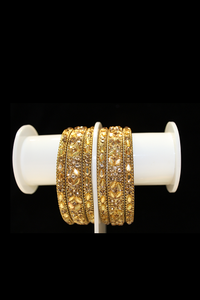 Gold Kundan Stone Kadda Bangles