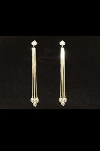 Long Silver Hanging Earrings