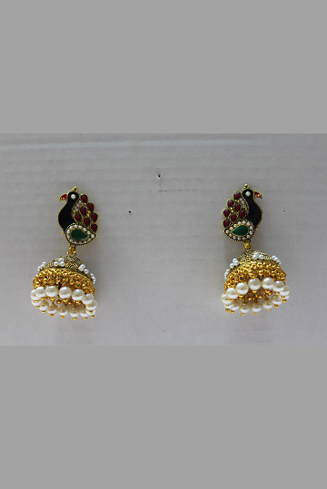 Peacock Jhumka Earrings