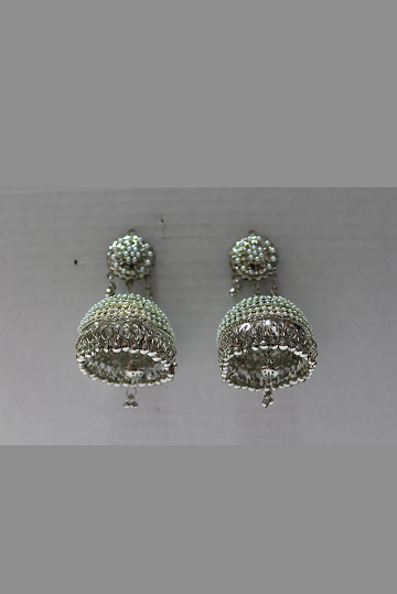 Silver Jhumkas