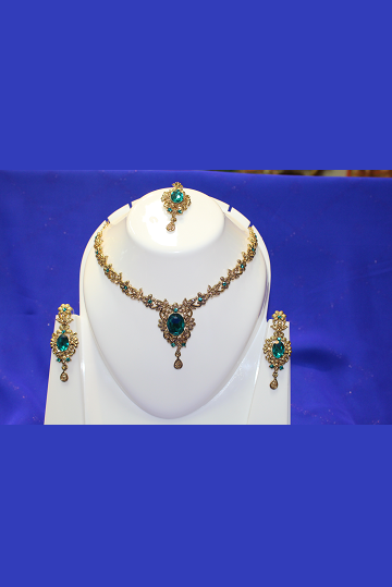 Turquoise Necklace Set With Earrings