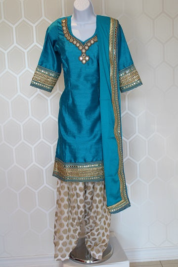 Light Blue Punjabi Salwar Suit