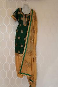 Green and Golden Salwar Suit